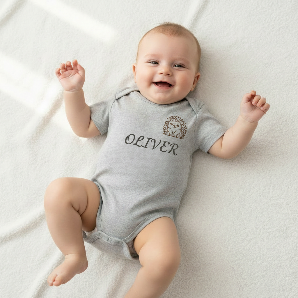 Personalised 2-Piece Baby Onesie with Name 🦔