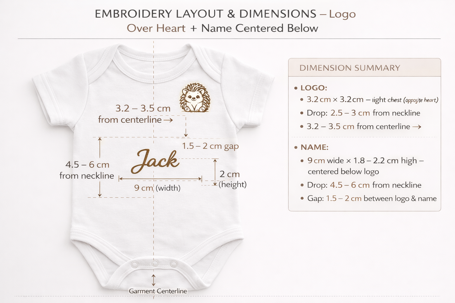 Personalised 2-Piece Baby Onesie with Name 🦔
